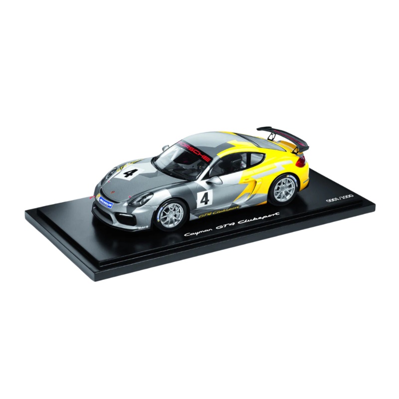 Genuine Porsche Cayman GT4 Clubsport  Grey/Yellow Black – WAP0219010G