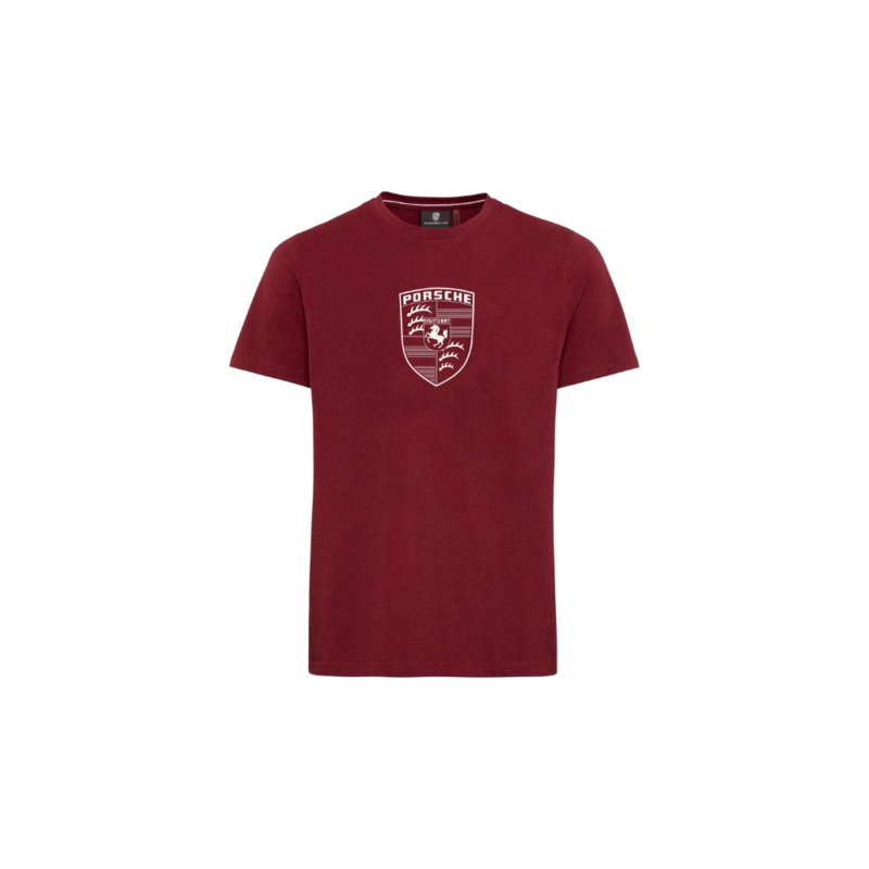 Genuine Porsche Porsche Crest T-shirt Red – WAP67100S0PESS