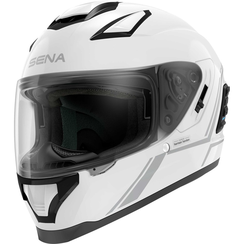 Stryker Full Face Helmet With Mesh Intercom Gloss White Sm