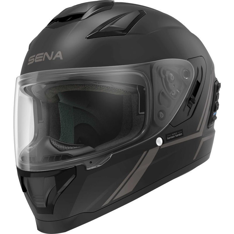 Stryker Full Face Helmet With Mesh Intercom Matte Black Sm