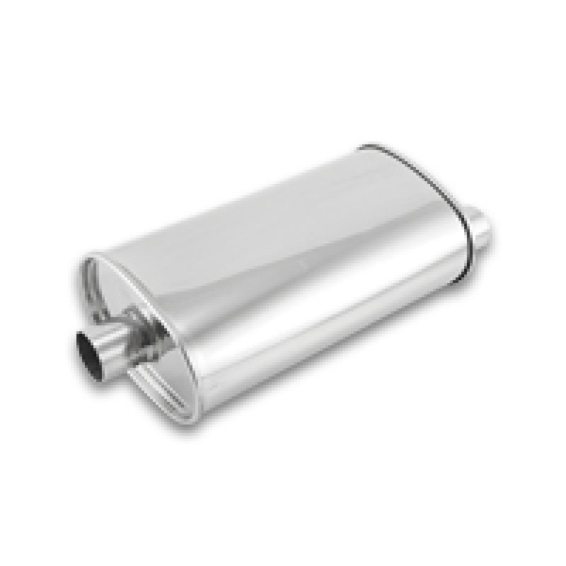 Vibrant StreetPower Oval Muffler – 2in Inlet/Dual Outlet (Center In – Offset Out)