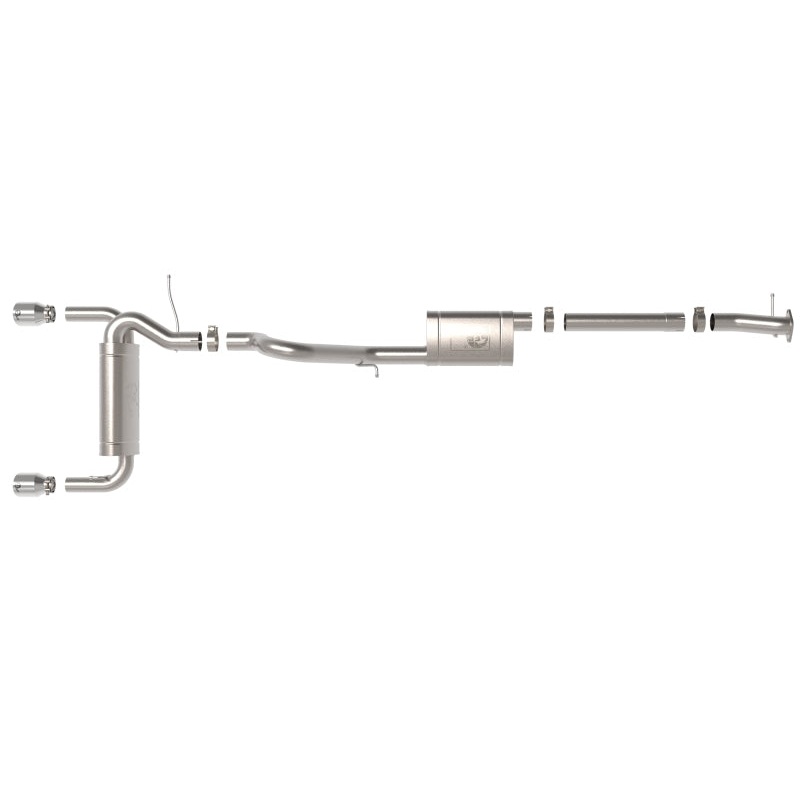 aFe 2021+ Ford Bronco L4-2.3L (t) / V6-2.7L (tt) Vulcan 3in. to 2.5in. SS Cat-Back – Polished