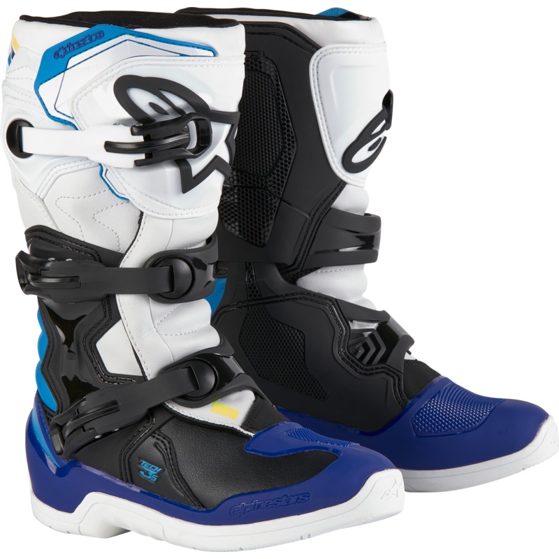 Tech 3s Youth Boots Wht/Blk/Enamel Blue Sz 2