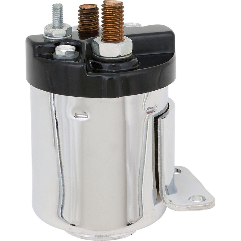 Starter Solenoid   Single Bracket Chrome