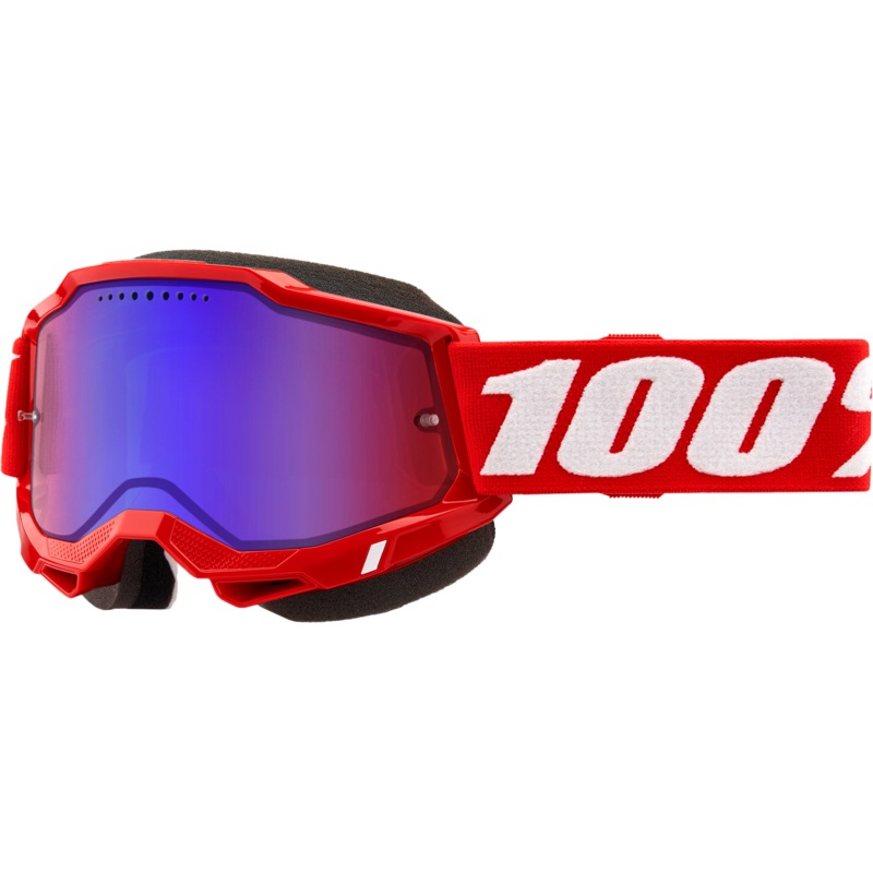 Accuri 2 Snowmobile Goggle Neon Red Mirror Red/Blue Lens