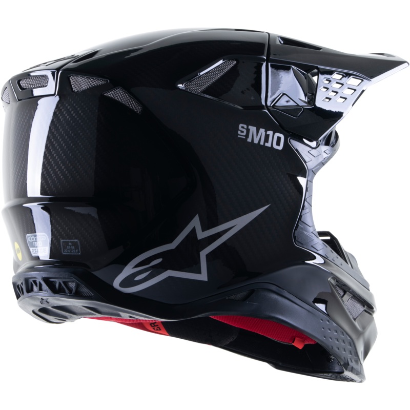 Supertech S M10 Solid Helmet Black Glossy/Carbon Xs