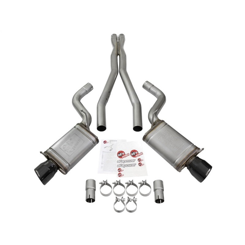 aFe Mach Force-Xp 3in CB Stainless Steel Dual Exhaust System w/ Black Tips 09-15 Cadillac CTS-V
