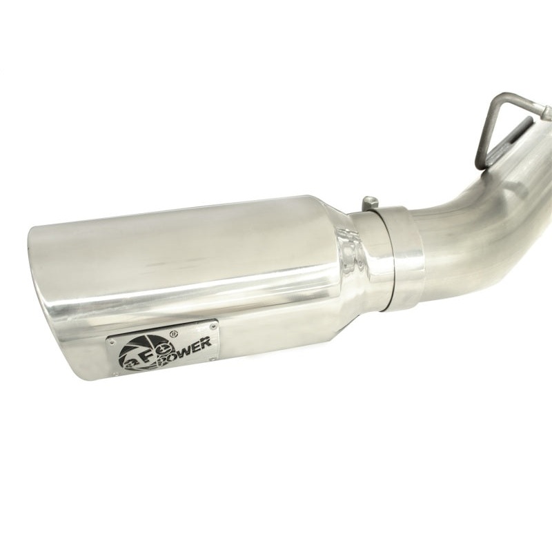 aFe MachForce XP Exhaust 4inch DP-Back All SS 2011-14 GM Diesel Trucks V8-6.6L LML Polished